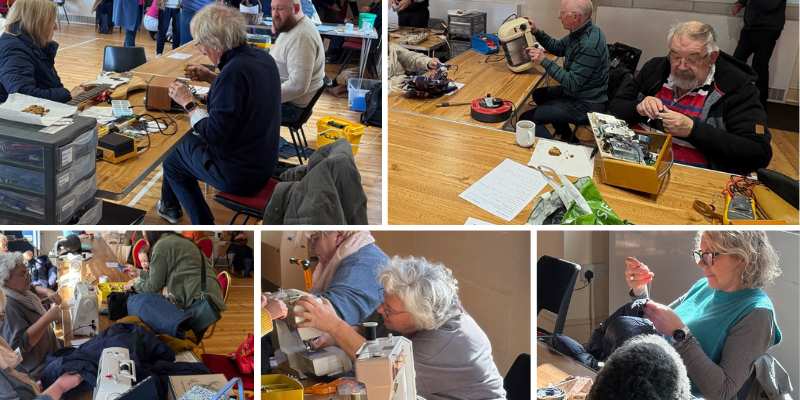 TRANSFORMATIONS AT RE-BETCHWORTH'S REPAIR CAFÉ *Six bikes fixed, four pressure washers brought back to life, three toasters (two sadly DOA) and lots of jeans patched, IT and Hi-Fi fixes, a pair of bird sculptures reunited with their legs, an upholstered chair re-seated and we haven’t even got to the clocks! 